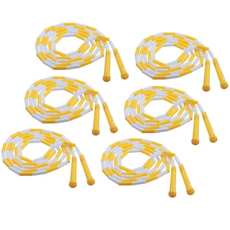 Champion Sports Plastic Segmented Jump Rope 8ft, Yellow + White, PK6 PR8